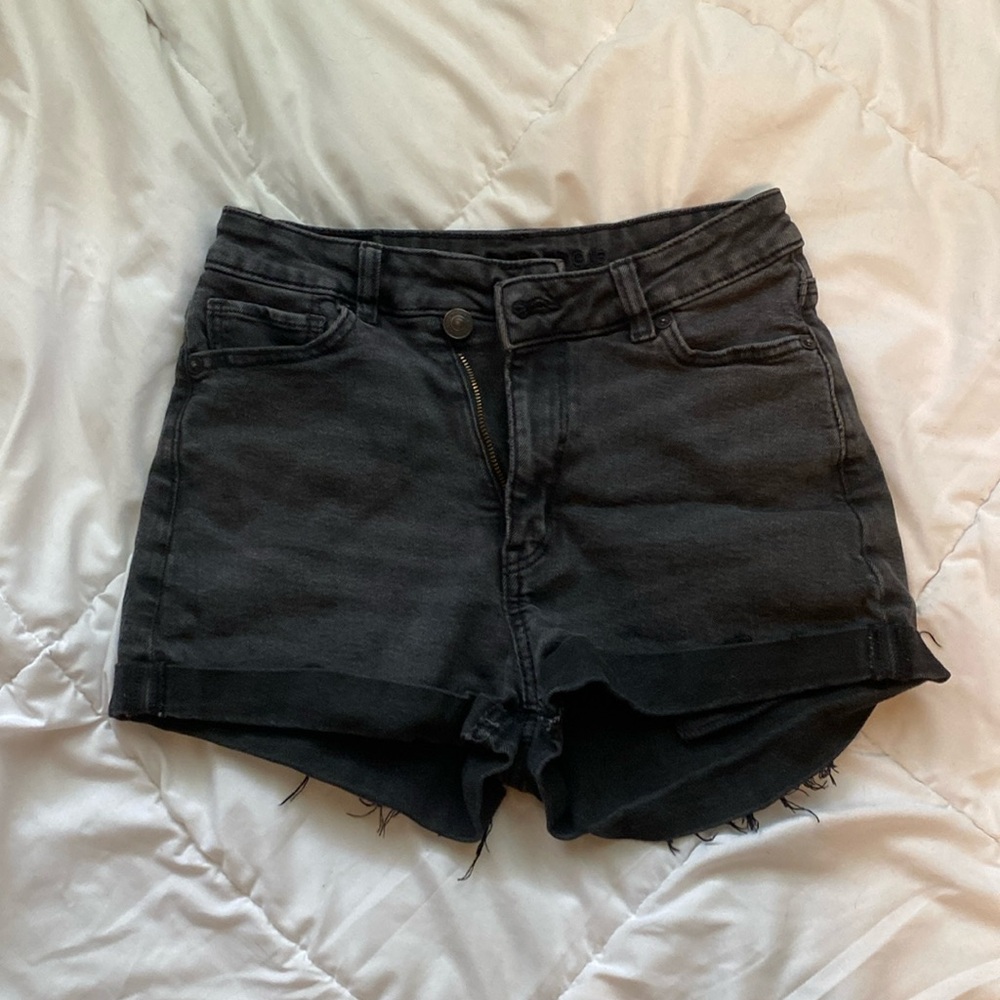 Black jean shorts